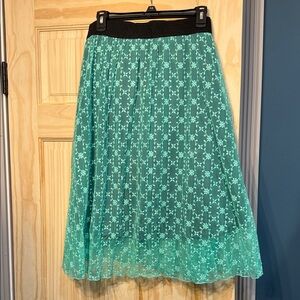 LuLaRoe Turquoise Floral A-Line Skirt